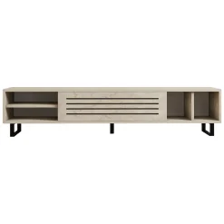 Mobile Porta tv Beige Marmo un Ripiano Un'anta 160x40x35h cm, 5 Vani - Sovico