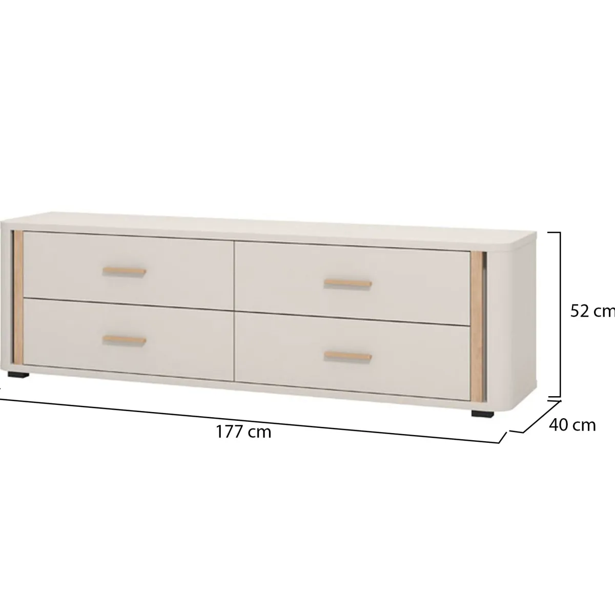 Mobili Porta Tv > Dmora Mobile Porta tv Beige Marrone 4 Cassetti un Ripiano 176.5x40x52h cm, Apertura Scorrevole - Terenzo Marrone, Beige