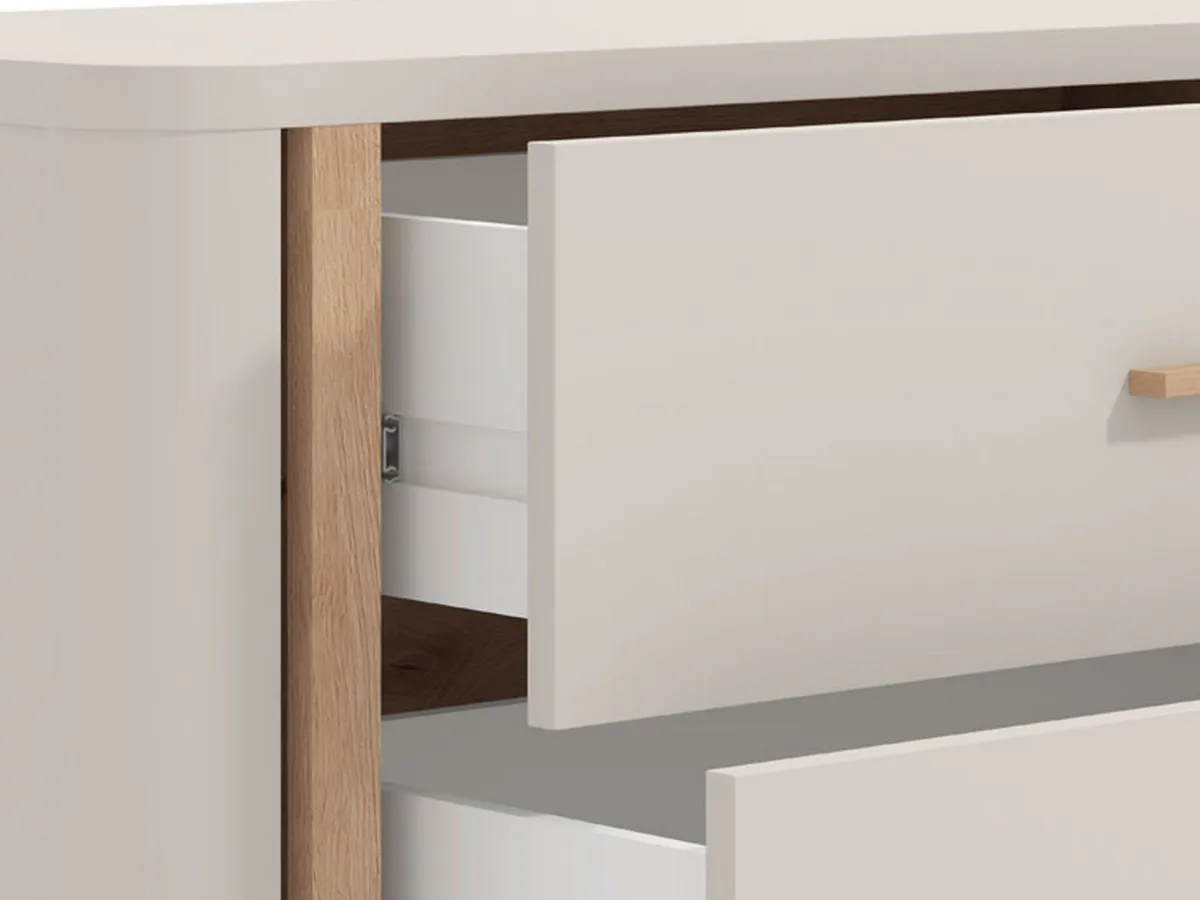 Mobili Porta Tv > Dmora Mobile Porta tv Beige Marrone 4 Cassetti un Ripiano 176.5x40x52h cm, Apertura Scorrevole - Terenzo Marrone, Beige