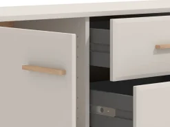 Mobili Porta Tv > Dmora Mobile Porta tv Beige Marrone Rovere 2 Cassetti un Ripiano 154x41.5x50.5h cm, 2 Ante - Paduli Marrone, Beige Rovere