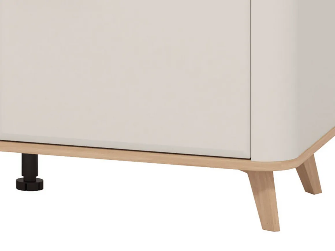 Mobili Porta Tv > Dmora Mobile Porta tv Beige Marrone Rovere 2 Ripiani 2 Ante 137x40x44h cm, Ante Effetto Rigato - Valda Marrone Rovere, Beige