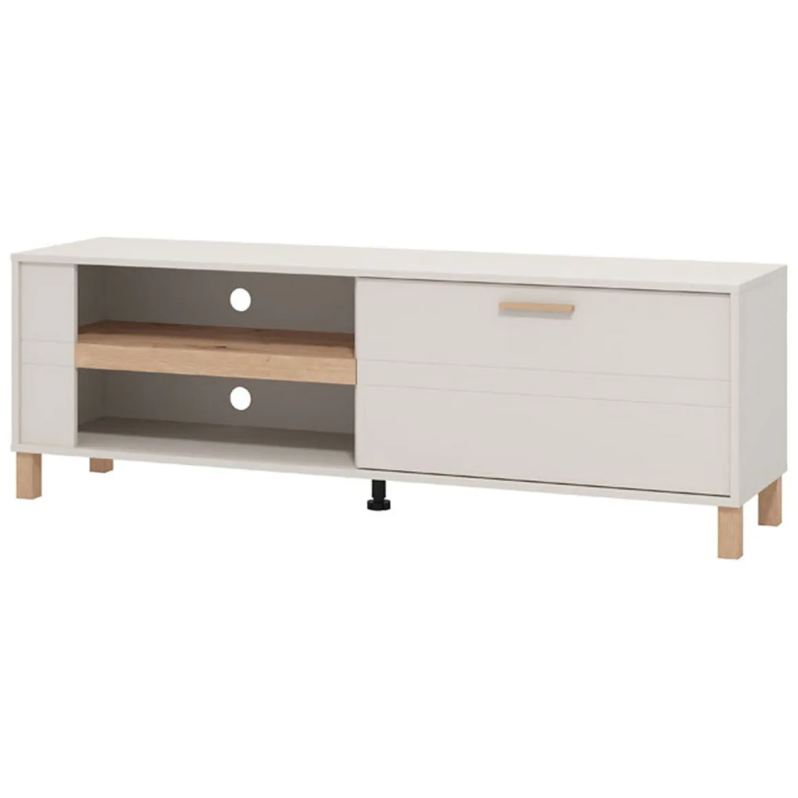 Mobile Porta tv Beige Marrone Rovere 2 Ripiani Un'anta 157x40x52h cm, 3 Vani - Magliolo