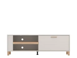 Mobile Porta tv Beige Marrone Rovere 2 Ripiani Un'anta 157x40x52h cm, 3 Vani - Magliolo