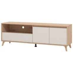 Mobile Porta tv Beige Marrone Rovere Nodi un Cassetto 2 Ripiani 157x40x52.5h cm, 2 Ante - Scala