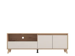Mobile Porta tv Beige Marrone Rovere Nodi un Cassetto 2 Ripiani 157x40x52.5h cm, 2 Ante - Scala