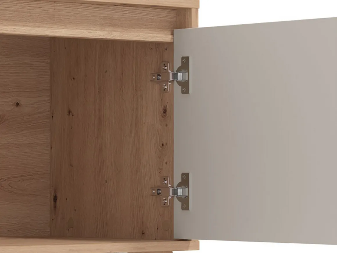 Mobile Porta tv Beige Marrone Rovere Nodi un Cassetto 2 Ripiani 157x40x52.5h cm, 2 Ante - Scala