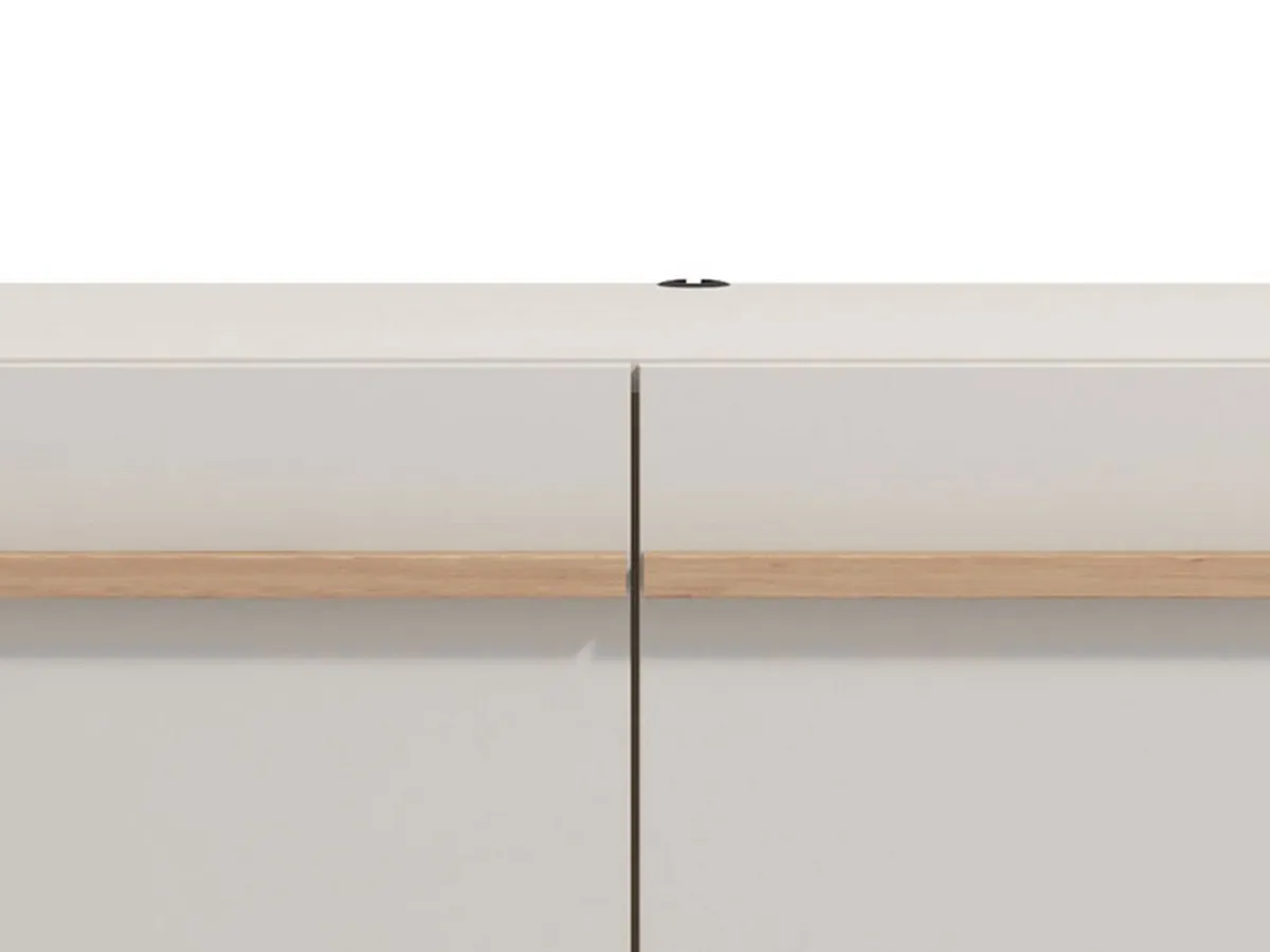 Mobili Porta Tv > Dmora Mobile Porta tv Beige Marrone Rovere un Ripiano 2 Ante 154x41.5x32h cm, 2 Vani - Carcare Marrone, Beige Rovere