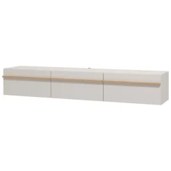 Mobile Porta tv Beige Marrone Rovere un Ripiano 3 Ante 192x41.5x32h cm, 3 Vani - Paitone