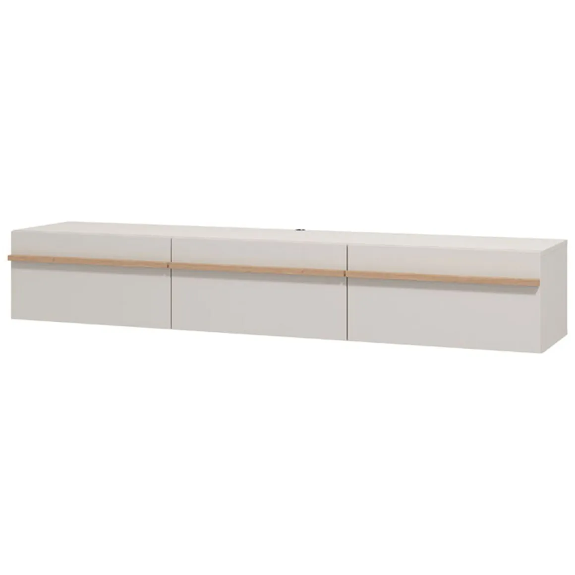 Mobili Porta Tv > Dmora Mobile Porta tv Beige Marrone Rovere un Ripiano 4 Vani 180x33x50h cm, 4 Ante - Clusone Marrone, Beige Rovere