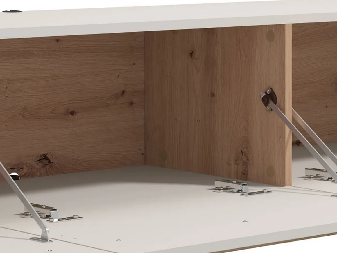 Mobile Porta tv Beige Marrone Rovere un Ripiano 3 Ante 192x41.5x32h cm, 3 Vani - Paitone