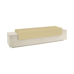 Mobile Porta tv Beige 3 Ripiani 4 Vani 200x45x51.5h cm, 3 Ante - Cassino