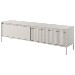Mobile Porta tv Beige un Ripiano 2 Ante 187x40x53h cm, Ante Effetto Rigato - Kami