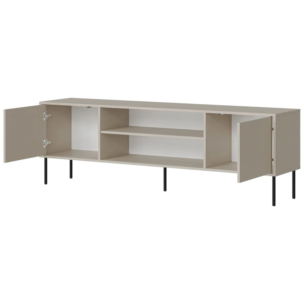 Mobili Porta Tv > Dmora Mobile Porta tv Beige un Ripiano 3 Ante 200x40x60h cm, Anta Dettaglio Vetro - Fiuggi Beige Cashmere