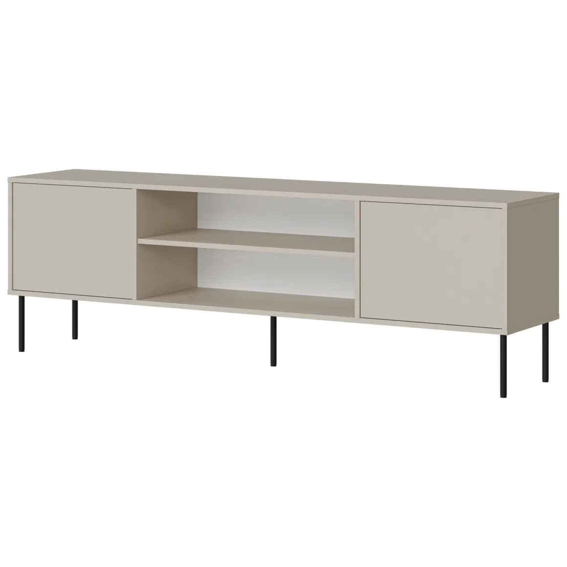 Mobili Porta Tv > Dmora Mobile Porta tv Beige un Ripiano 3 Ante 200x40x60h cm, Anta Dettaglio Vetro - Fiuggi Beige Cashmere