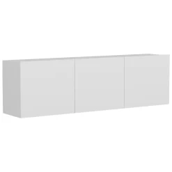 Mobile Porta tv Bianco 3 Ante 3 Vani 150x31x44h cm, Apertura Battente - Osidda
