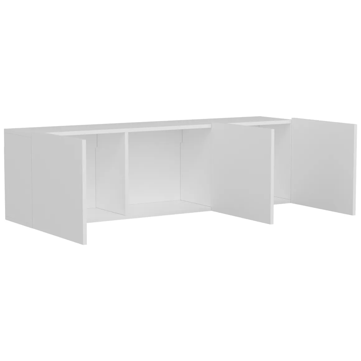 Mobile Porta tv Bianco 3 Ante 3 Vani 150x31x44h cm, Apertura Battente - Osidda