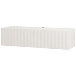 Mobili Porta Tv > Dmora Mobile Porta tv Bianco Crema Beige un Ripiano 2 Ante 128x42x32h cm, 2 Vani - Vetto Beige, Bianco Crema