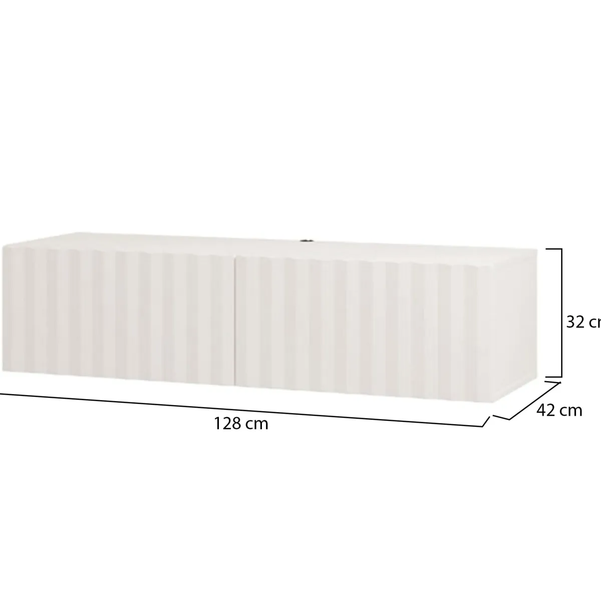 Mobili Porta Tv > Dmora Mobile Porta tv Bianco Crema Beige un Ripiano 2 Ante 128x42x32h cm, 2 Vani - Vetto Beige, Bianco Crema