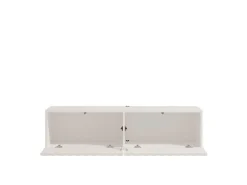 Mobili Porta Tv > Dmora Mobile Porta tv Bianco Crema Beige un Ripiano 2 Ante 128x42x32h cm, 2 Vani - Vetto Beige, Bianco Crema