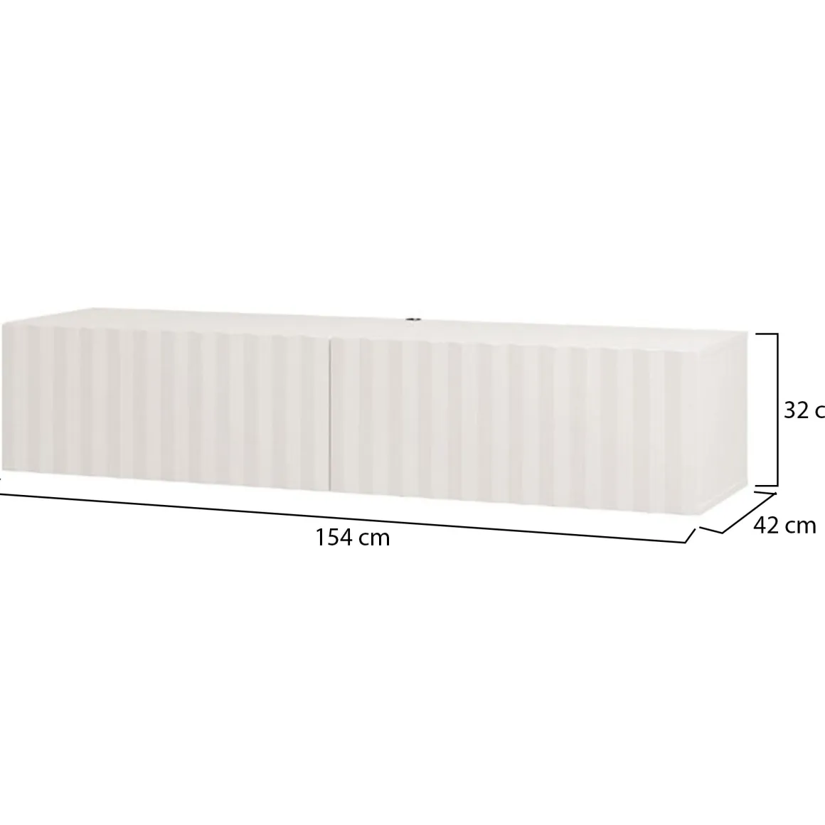 Mobili Porta Tv > Dmora Mobile Porta tv Bianco Crema Beige un Ripiano 3 Ante 192x42x32h cm, 3 Vani - Fossa Beige, Bianco Crema