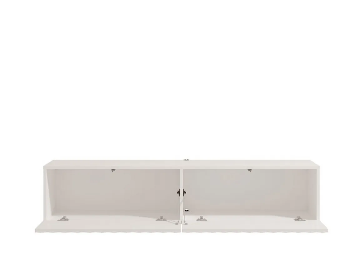 Mobili Porta Tv > Dmora Mobile Porta tv Bianco Crema Beige un Ripiano 3 Ante 192x42x32h cm, 3 Vani - Fossa Beige, Bianco Crema