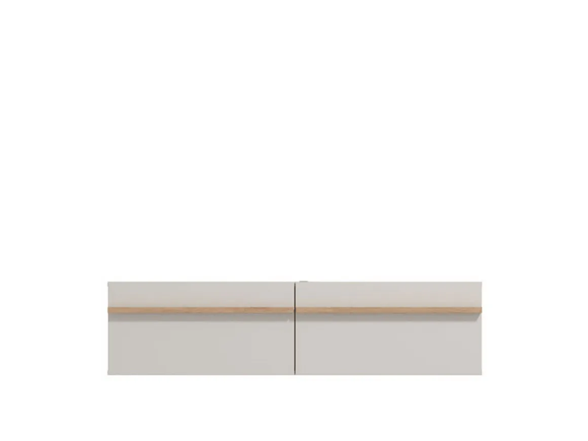 Mobili Porta Tv > Dmora Mobile Porta tv Bianco Crema Marrone Rovere un Ripiano 4 Ante 156x40x44h cm, con Piedini - Erbez Marrone Rovere, Bianco Crema