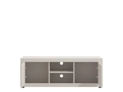 Mobile Porta tv Bianco Crema Nero 2 Ripiani 2 Ante 147.5x41.5x53.5h cm, 4 Vani - Sillaro