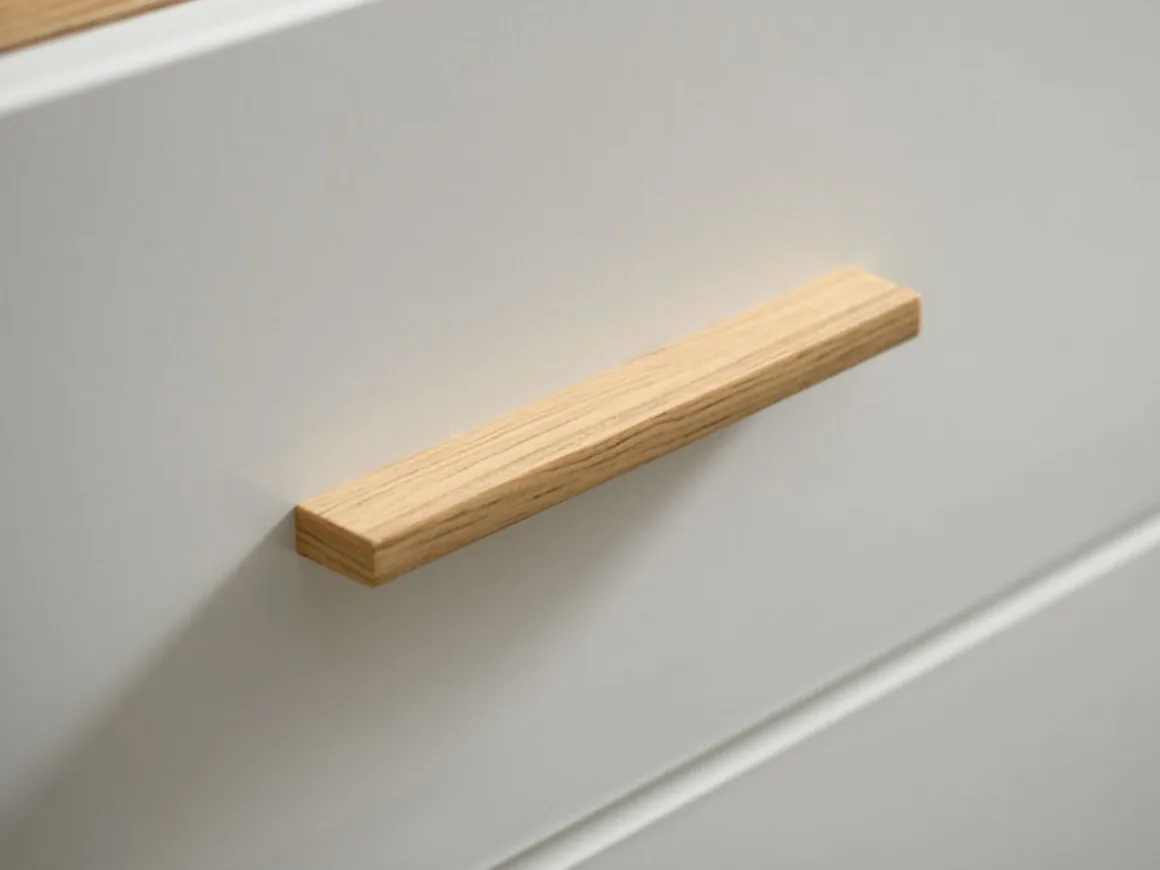 Mobile Porta tv Bianco Marrone Rovere Nodi un Cassetto un Ripiano 147.5x41.5x49h cm, 2 Ante - Morengo