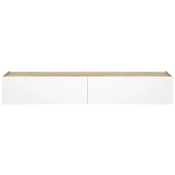 Mobile Porta tv Bianco Marrone Rovere Nodi un Ripiano 2 Ante 35x180x29h cm, 2 Vani - Bigfork