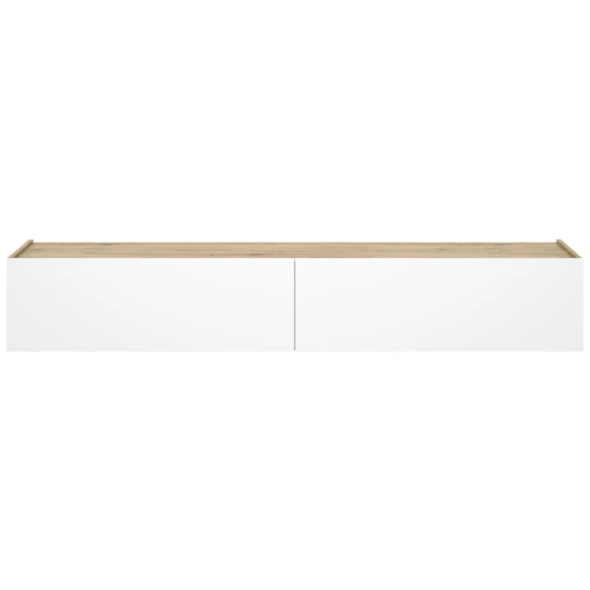 Mobile Porta tv Bianco Marrone Rovere Nodi un Ripiano 2 Ante 35x180x29h cm, 2 Vani - Bigfork