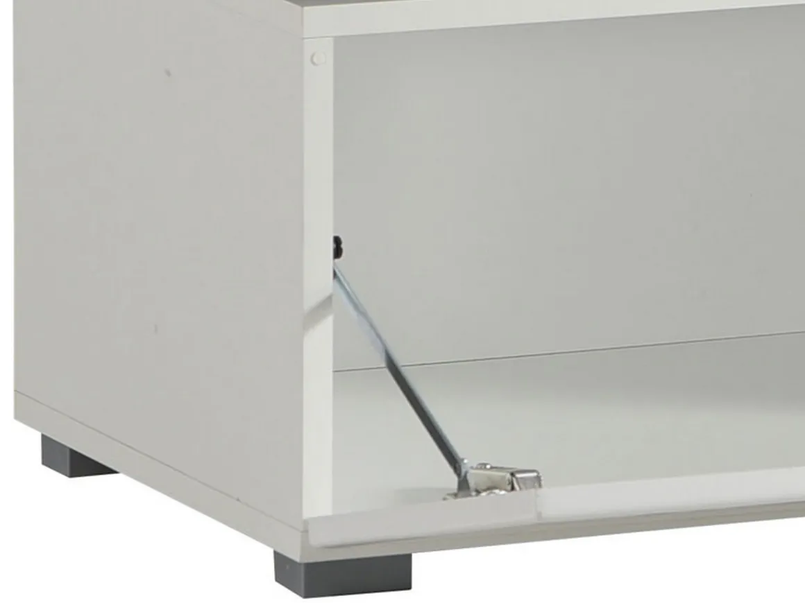 Mobile Porta tv Bianco Nero Antracite 6 Ripiani Un'anta 170x41.5x46.5h cm, Dettaglio Geometrico, Ripiano in Vetro - Induno