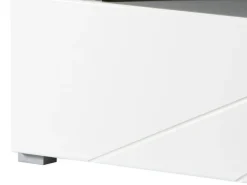 Mobile Porta tv Bianco Nero Antracite 6 Ripiani Un'anta 170x41.5x46.5h cm, Dettaglio Geometrico, Ripiano in Vetro - Induno