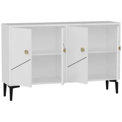Mobili Porta Tv > Dmora Mobile Porta tv 2 Ripiani Apertura Battente 120x30x75h cm, 4 Ante - Cerva Bianco