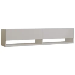 Mobile Porta tv Bianco 2 Ripiani Apertura a Ribalta 141x30x31h cm, 2 Ante - Olmi