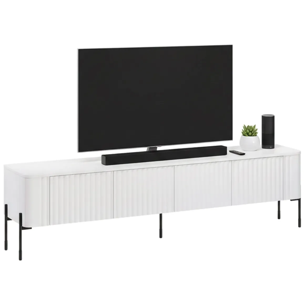 Mobile porta TV Brembana, 190x40 h50 cm, Bianco