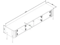 Mobile porta TV Brembana, 190x40 h50 cm, Bianco