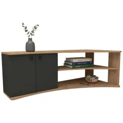 Mobili Porta Tv > Dmora Mobile Porta TV Elegante e Funzionale Marrone Rovere, Nero Antracite