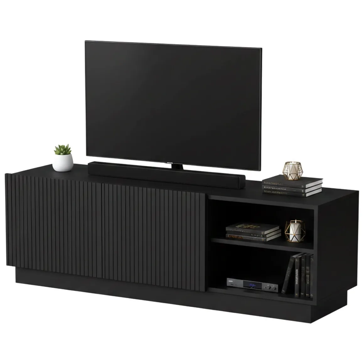 Mobile porta TV Finita, 150x40 h48 cm, Nero