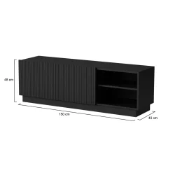 Mobile porta TV Finita, 150x40 h48 cm, Nero