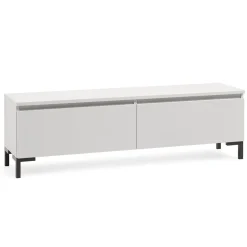 Mobili Porta Tv > Dmora Mobile Porta tv Grigio Chiaro Nero un Ripiano 2 Ante 150x37x45h cm, con Piedini Made in Italy - Mimasato Nero, Grigio Chiaro