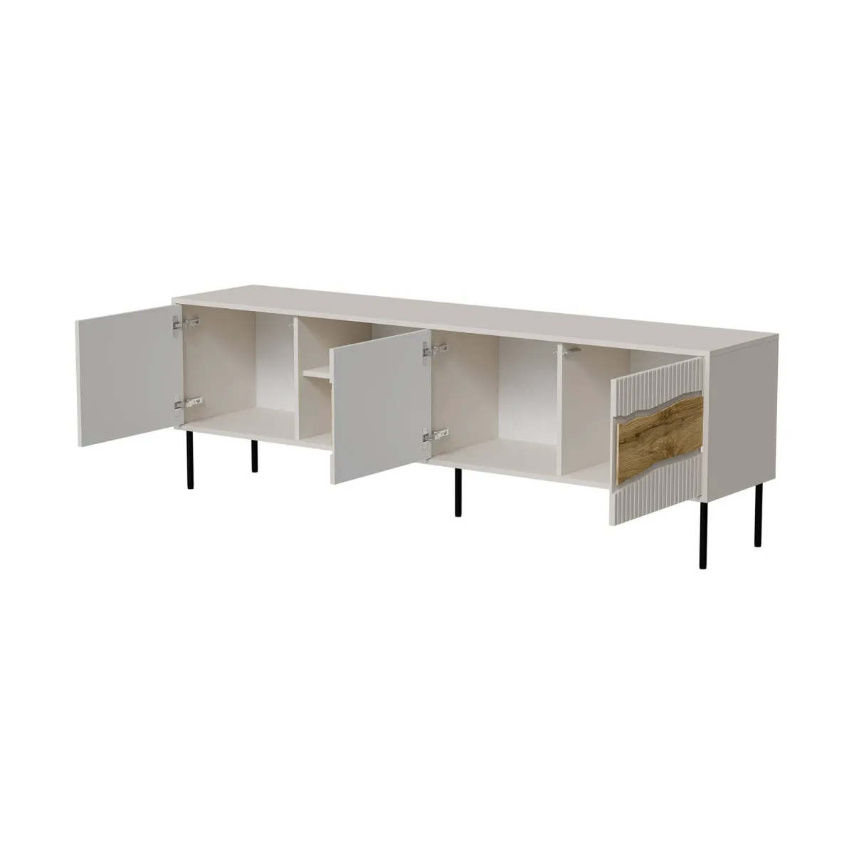 Mobili Porta Tv > Dmora Mobile porta TV Luvinate, 190x40 h62 cm, Beige e Rovere Nodi Beige Cashmere
