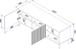 Mobile porta TV Magnano, 150x42 h52 cm, Nero