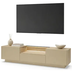 Mobile Porta tv Marrone Chiaro Marrone Rovere un Cassetto 2 Ripiani 176x40x43h cm, 2 Ante - Kakaha