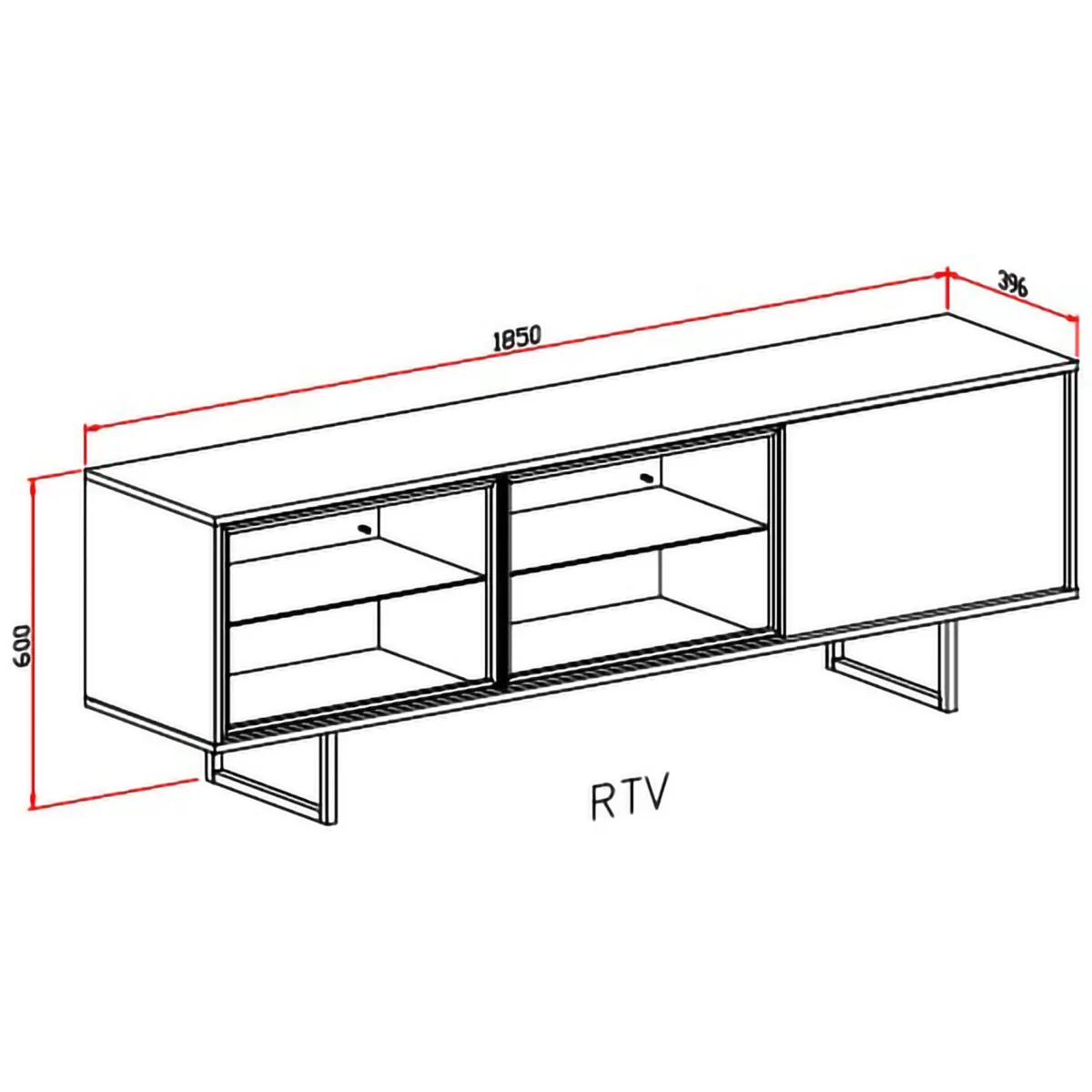 Mobili Porta Tv > Dmora Mobile Porta tv Marrone Noce Beige 3 Ripiani 3 Ante 185x40x60h cm, Anta e Ripiani Dettaglio Vetro - Serrata Beige, Marrone Noce