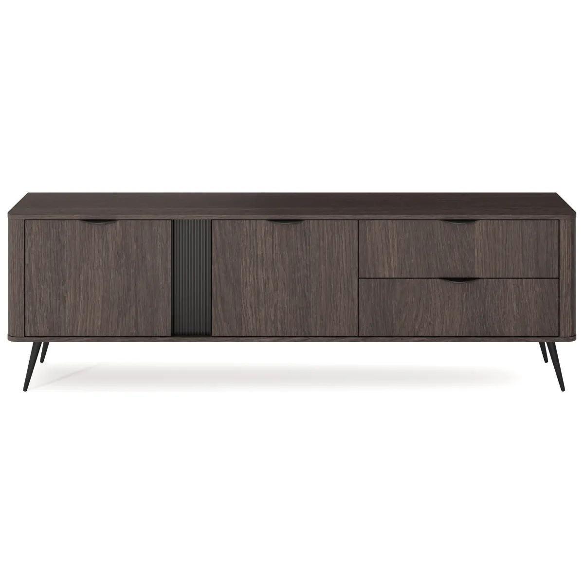 Mobili Porta Tv > Dmora Mobile Porta tv 2 Cassetti 3 Ripiani 195x38x61h cm, 2 Ante - Kamirili Marrone Noce
