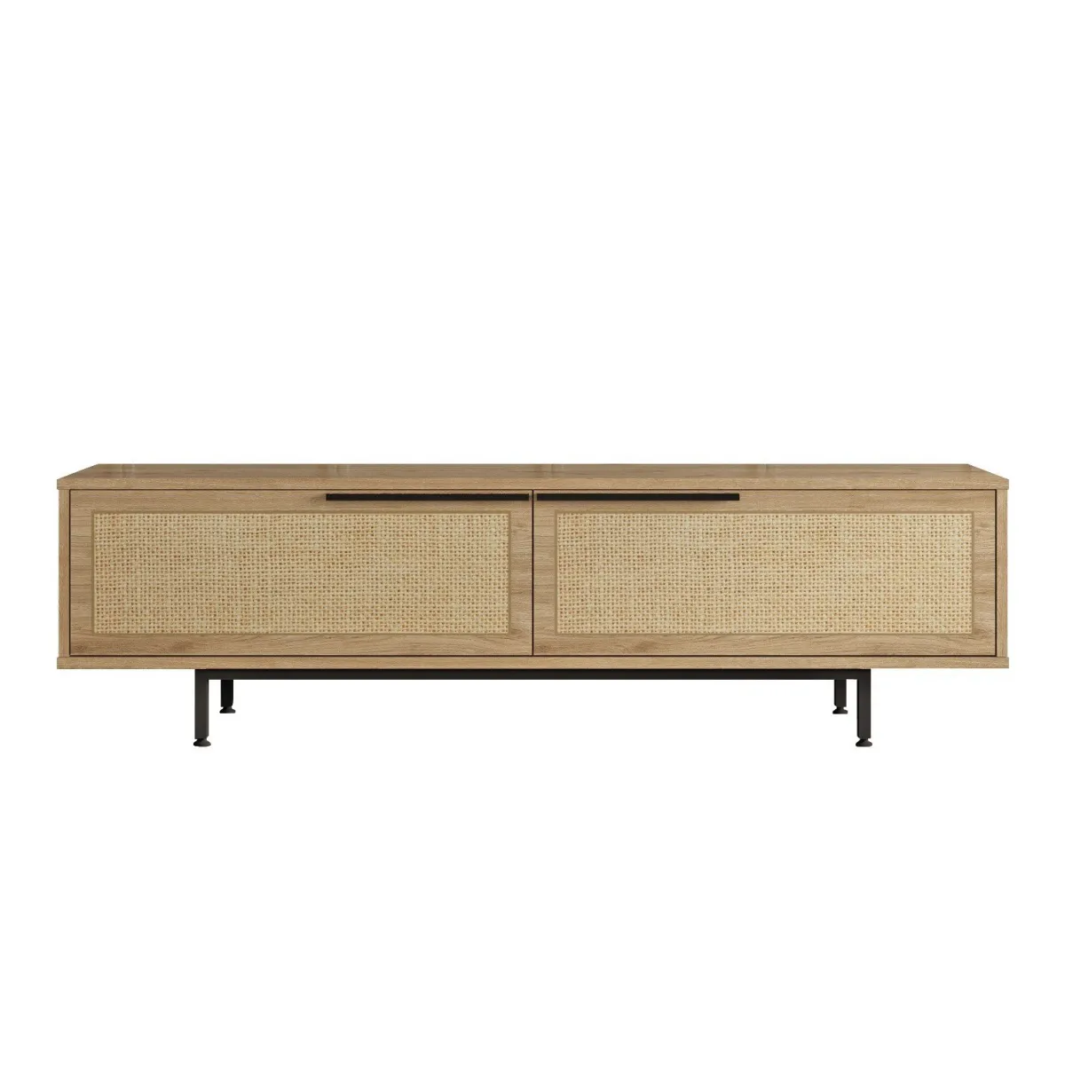 Mobili Porta Tv > Dmora Mobile Porta tv Marrone Noce Marrone Quercia Apertura a Ribalta 2 Ante 160x35.5x45.1h cm, 2 Vani - Moimacco Marrone Quercia, Marrone Noce