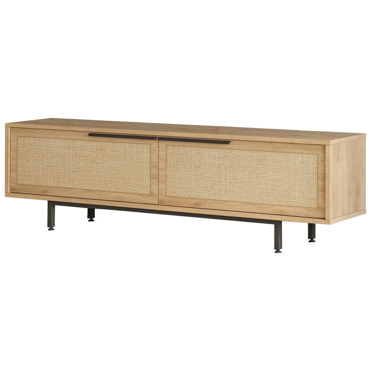 Mobili Porta Tv > Dmora Mobile Porta tv Marrone Noce Marrone Quercia Apertura a Ribalta 2 Ante 160x35.5x45.1h cm, 2 Vani - Moimacco Marrone Quercia, Marrone Noce
