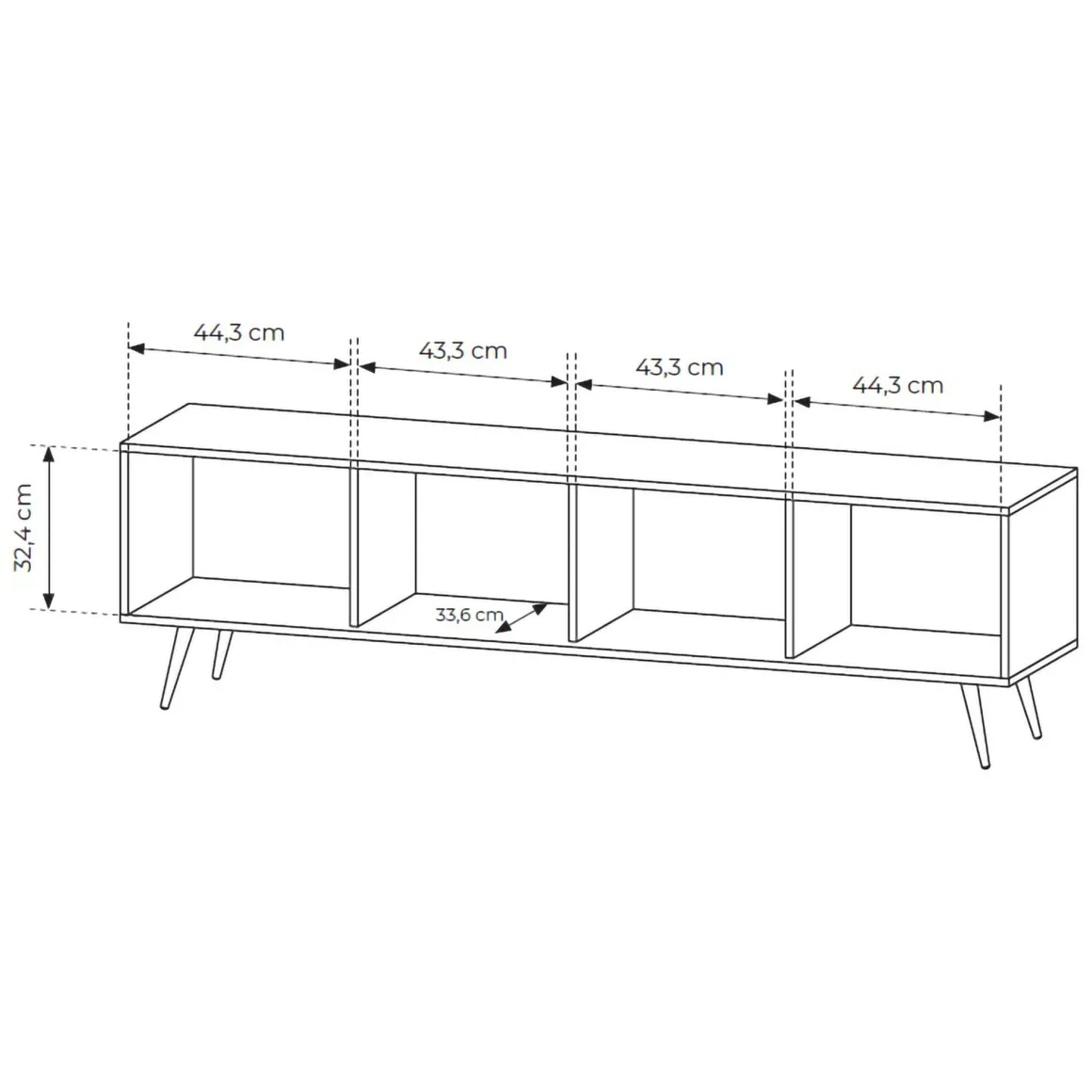 Mobile Porta tv Marrone Noce Nero un Ripiano 4 Ante 183x40x54h cm, con led - Kafami