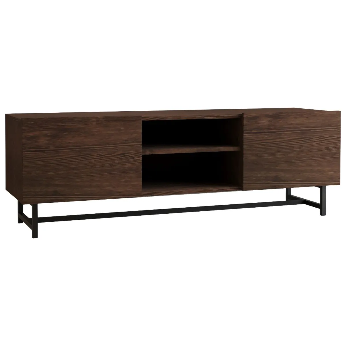 Mobili Porta Tv > Dmora Mobile Porta tv 3 Ripiani 2 Ante 150x41x50h cm, 6 Vani - Monno Marrone Noce