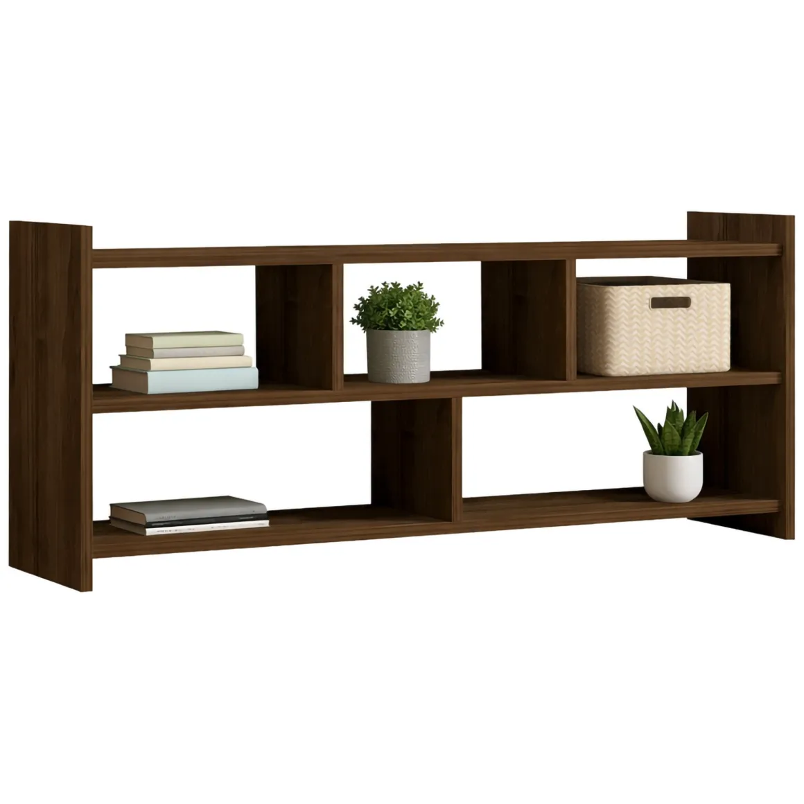 Mobile Porta tv Marrone Noce 5 Ripiani 5 Vani 118x28x55h cm, Peso Supportato 40 kg - Loreglia